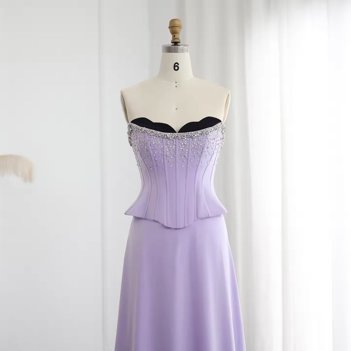 Lavender Grace، Strapless Corset Gown with Sparkling Details