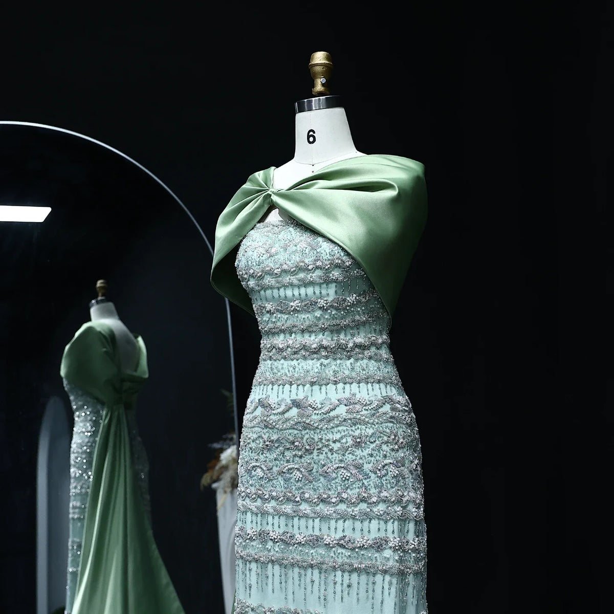 Luxury Evening Dress with Cape Long