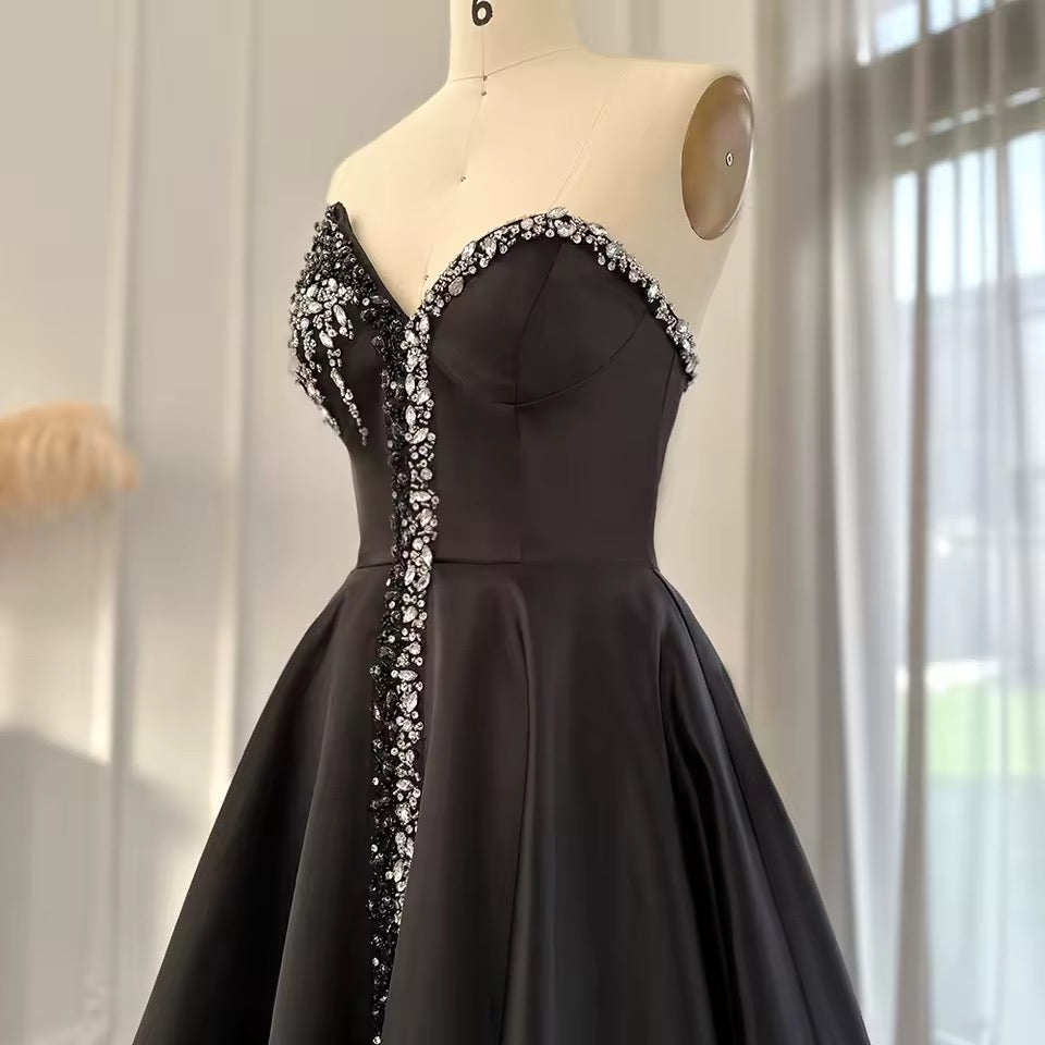 Elegant Couture Gown with Crystal Detailing