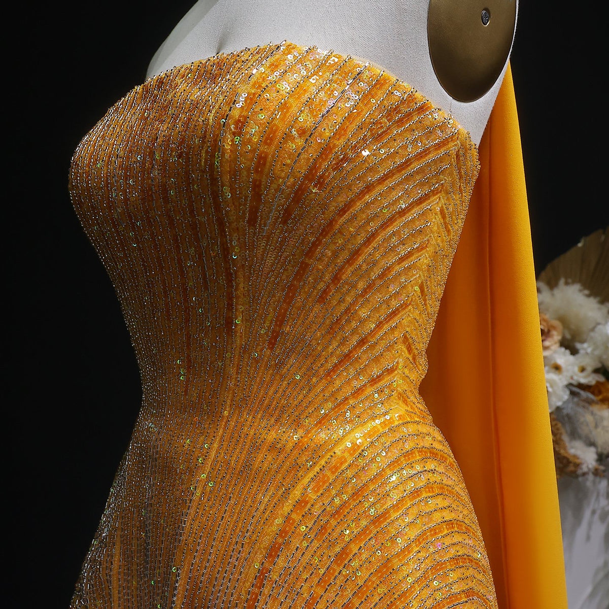 Sunset Gown in Yellowish Orange