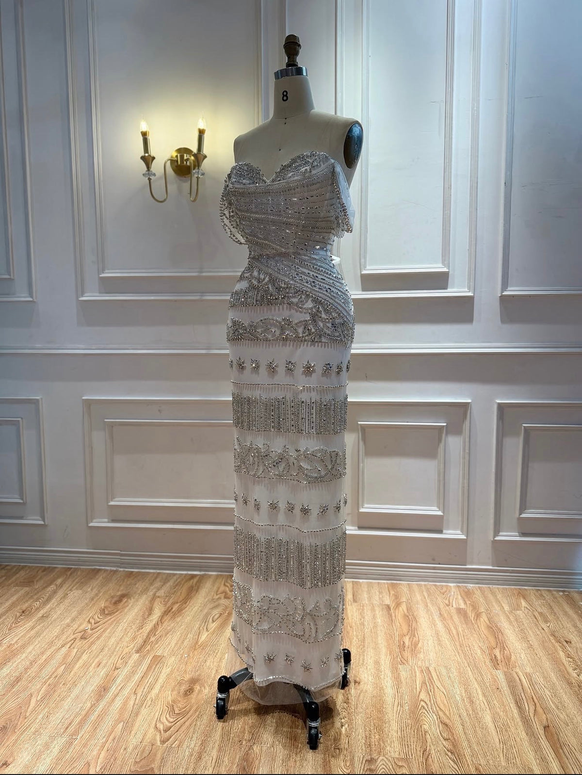 Celestial Silver Crystal Gown