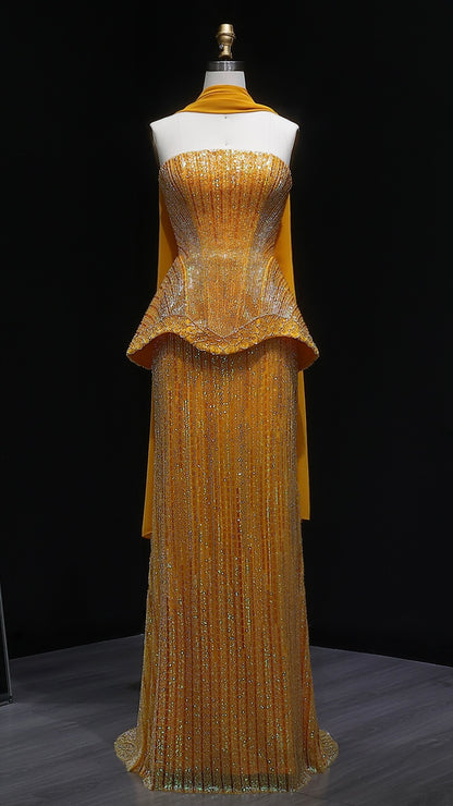 Sunset Gown in Yellowish Orange