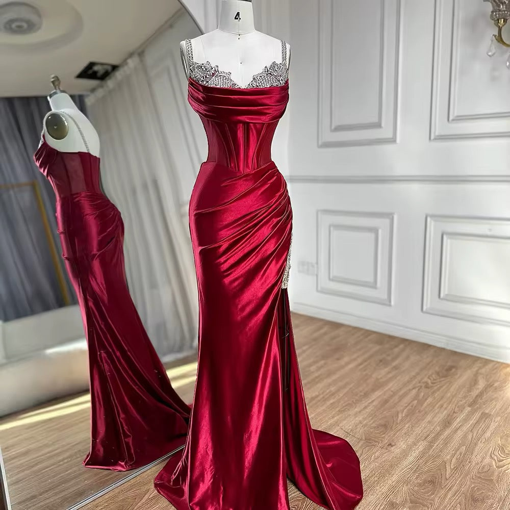 Embellished Corset Drape Gown