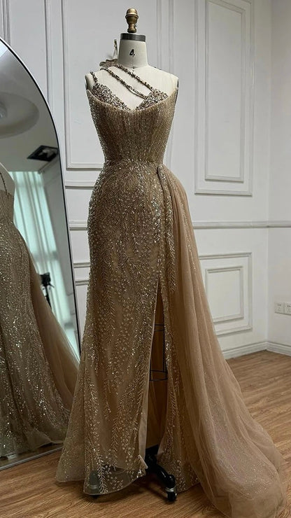 “Eternal Elegance” Luxury Embroidered Crystal Gown
