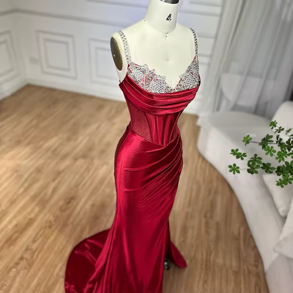 Embellished Corset Drape Gown
