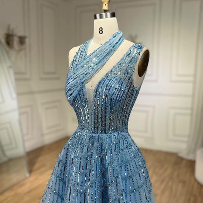 Elegant Beaded Ball Gown – Sparkling One-Shoulder Formal Dress