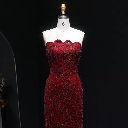 Mermaid Hand-Embroidered Glitter Gown