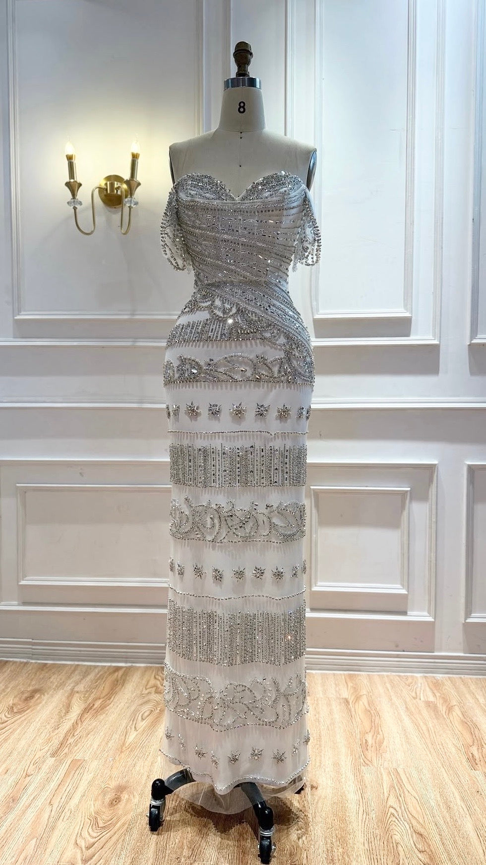 Celestial Silver Crystal Gown