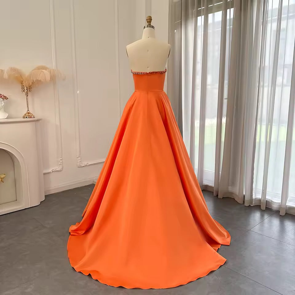Elegant Couture Gown with Crystal Detailing