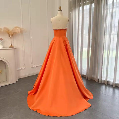 Elegant Couture Gown with Crystal Detailing