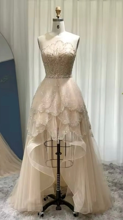 Elegant Tiered Short Front Long Back dress
