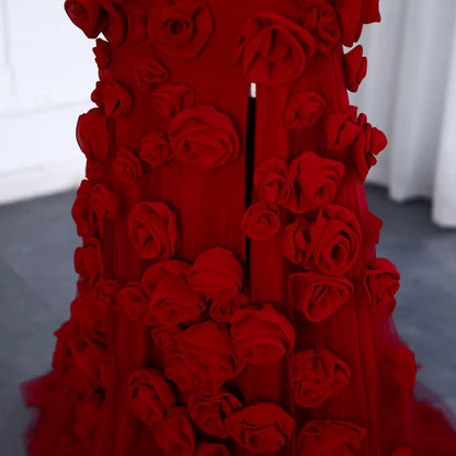 3D Flowers Evening Dress