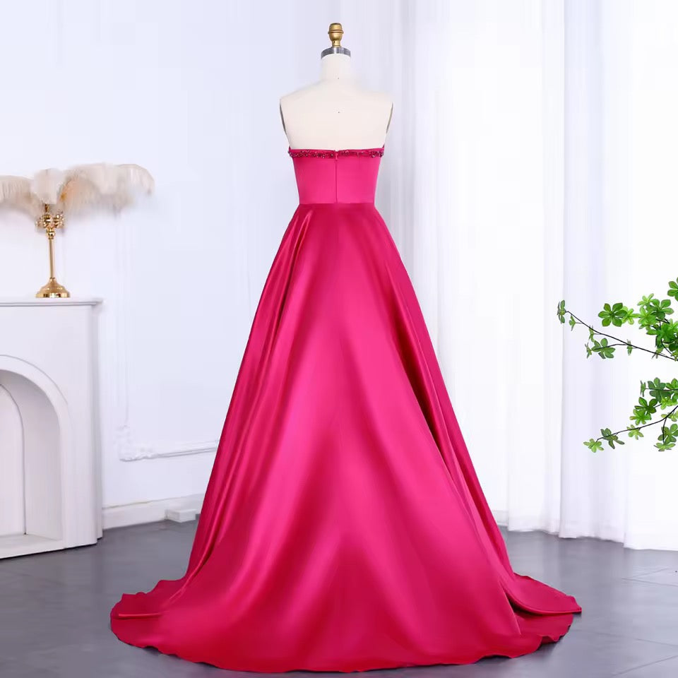 Elegant Couture Gown with Crystal Detailing