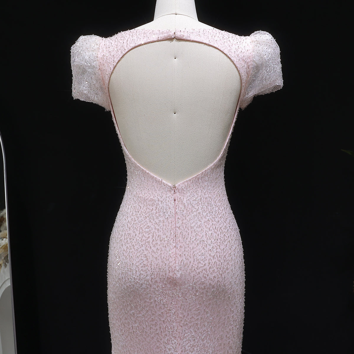Sparkling 3D Floral Appliqué Beaded Tulle Mermaid Dress