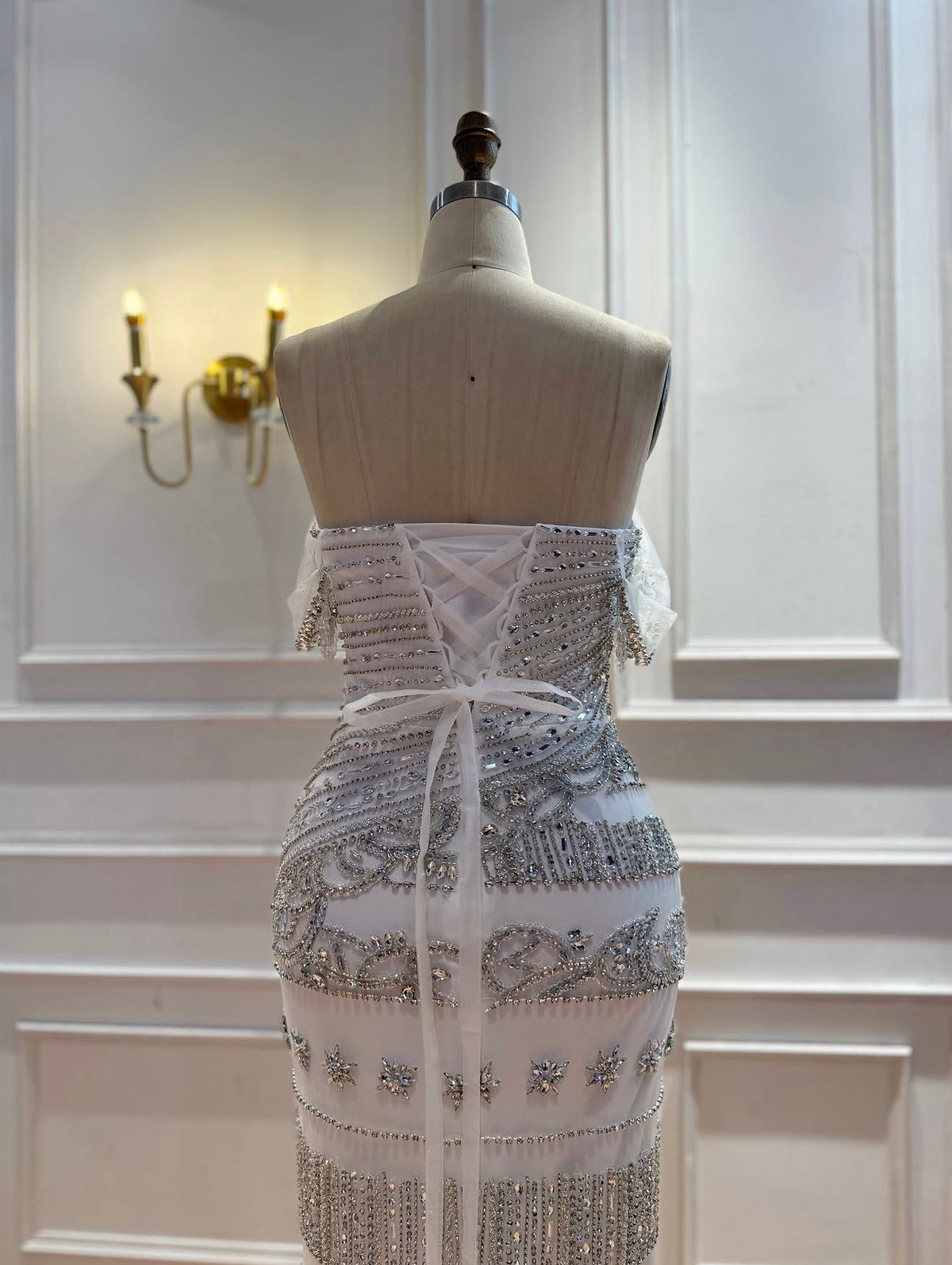 Celestial Silver Crystal Gown