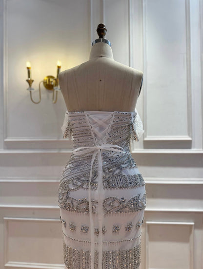 Celestial Silver Crystal Gown