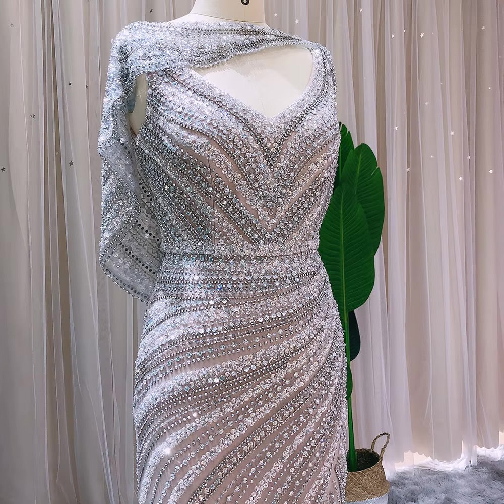 Luxury Embroidered Crystal Dress