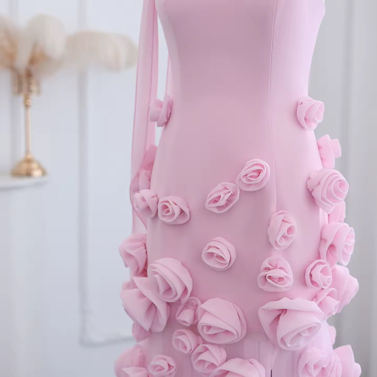 3D Flowers Evening Dress