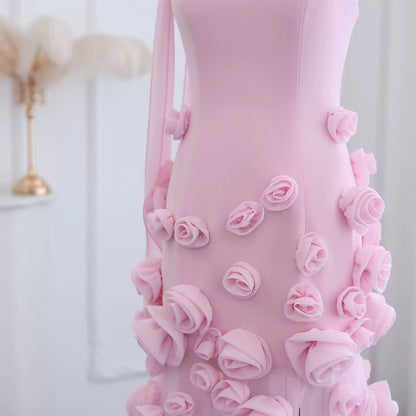 3D Flowers Evening Dress