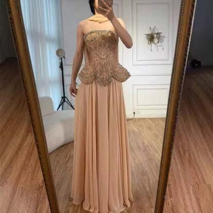 “Regal Glow” Embellished Corset Evening Gown