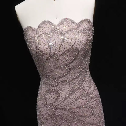 Mermaid Hand-Embroidered Glitter Gown