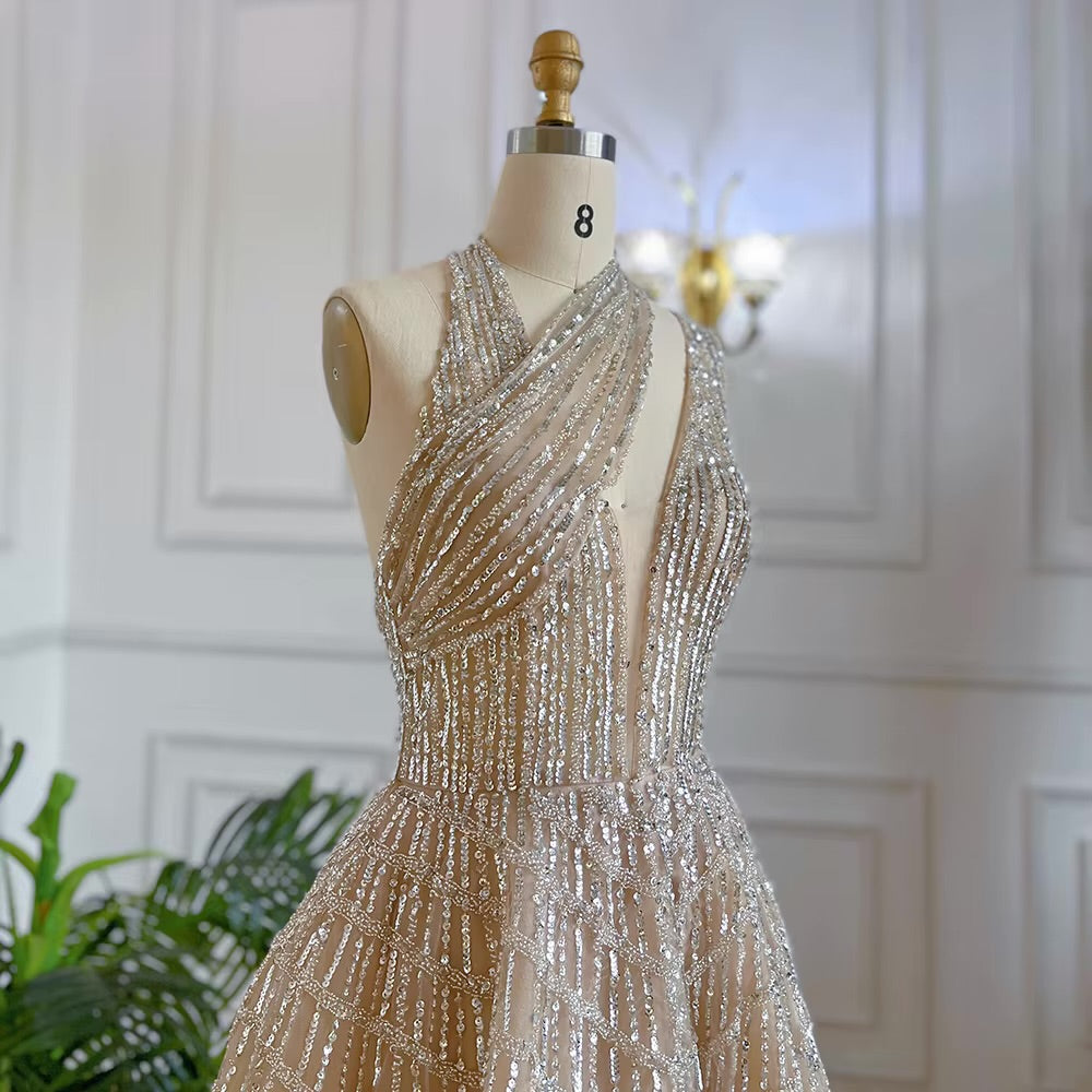 Elegant Beaded Ball Gown – Sparkling One-Shoulder Formal Dress