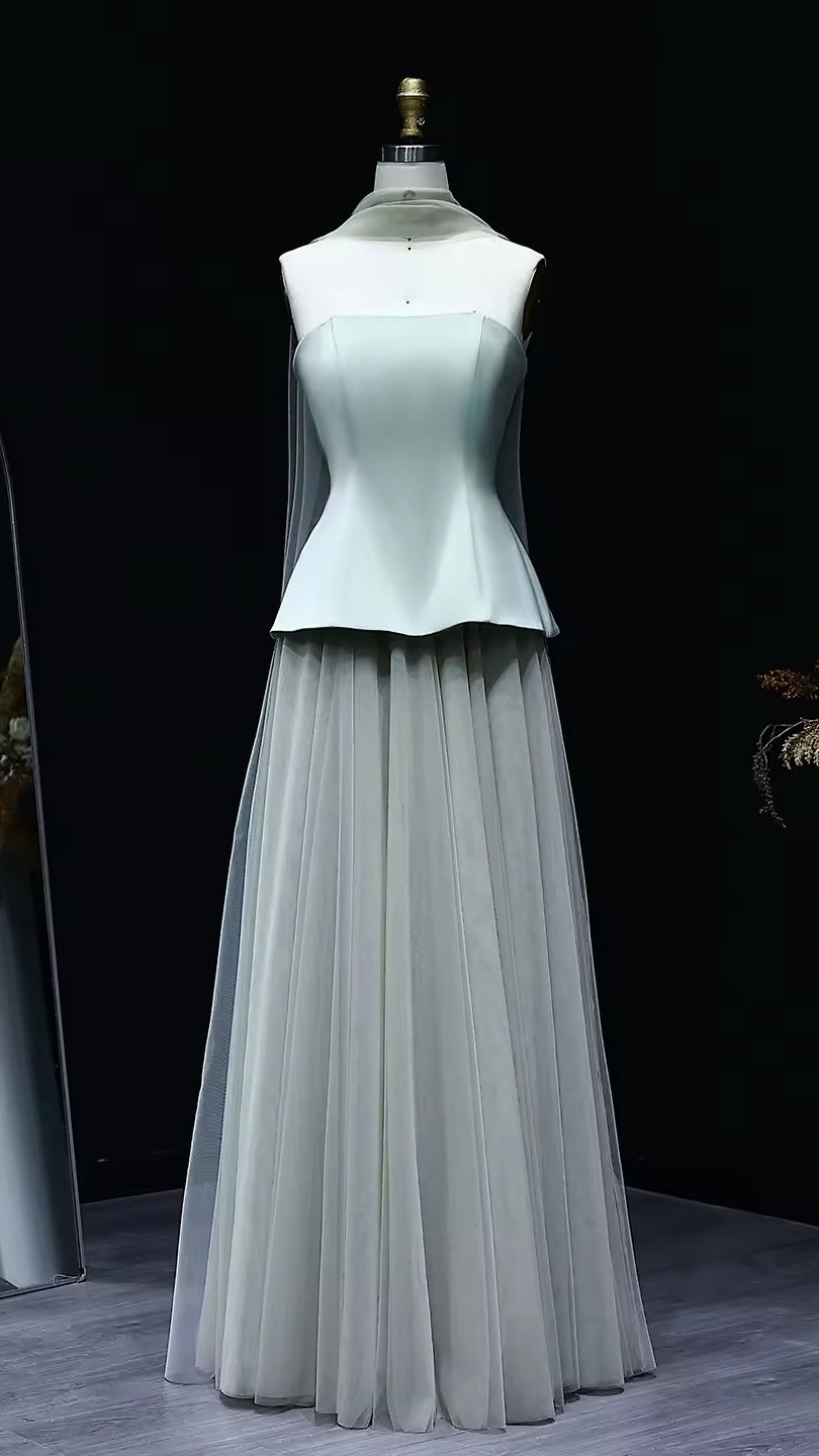 Elegant soft dress with a scarf