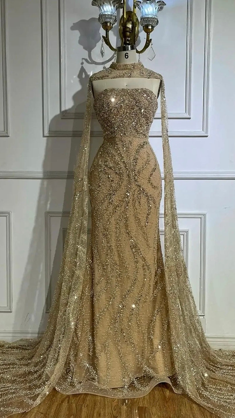 Luxury detachable dress with a lace-up back