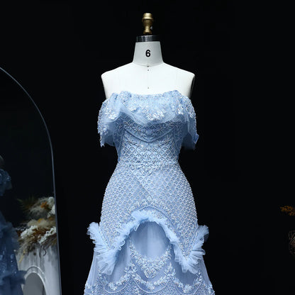 A classy evening dress without shoulders