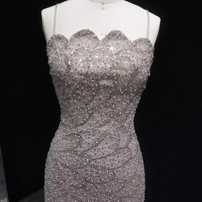 Mermaid Hand-Embroidered Glitter Gown