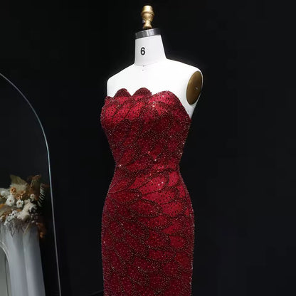 Mermaid Hand-Embroidered Glitter Gown