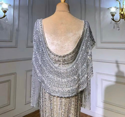 Luxury Crystal Pearls Mermaid Dress