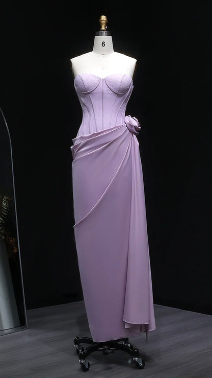 3D Floral Corset Draped Gown