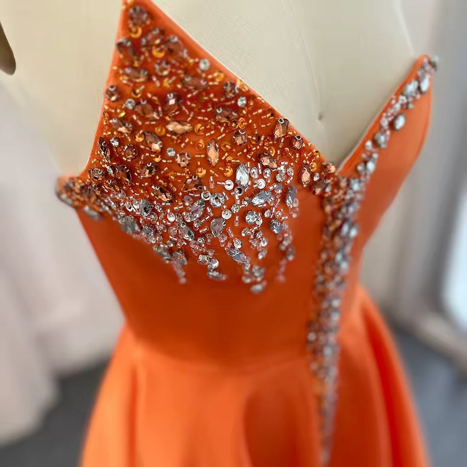Elegant Couture Gown with Crystal Detailing