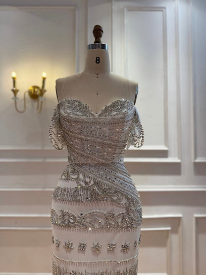 Celestial Silver Crystal Gown