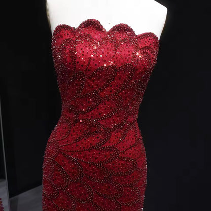 Mermaid Hand-Embroidered Glitter Gown