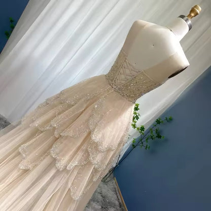Elegant Tiered Short Front Long Back dress