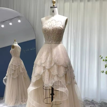 Elegant Tiered Short Front Long Back dress