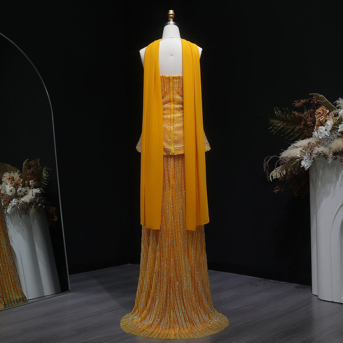 Sunset Gown in Yellowish Orange