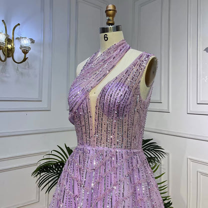 Elegant Beaded Ball Gown – Sparkling One-Shoulder Formal Dress
