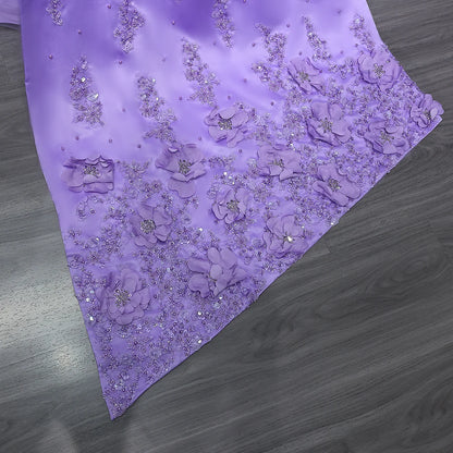 “Lilac Dawn” Gown – Royal Cut with 3D Embroidery & Luxe Train
