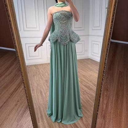 “Regal Glow” Embellished Corset Evening Gown