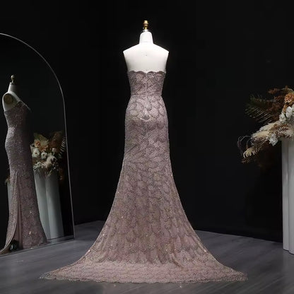 Mermaid Hand-Embroidered Glitter Gown