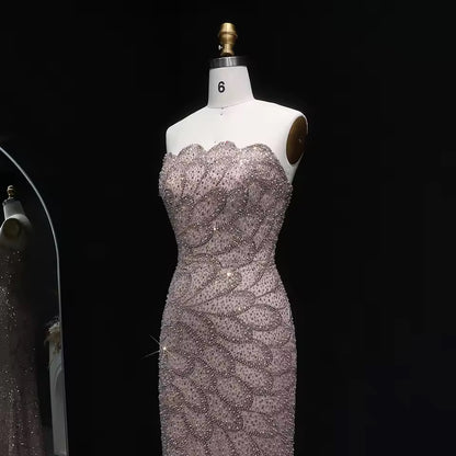 Mermaid Hand-Embroidered Glitter Gown