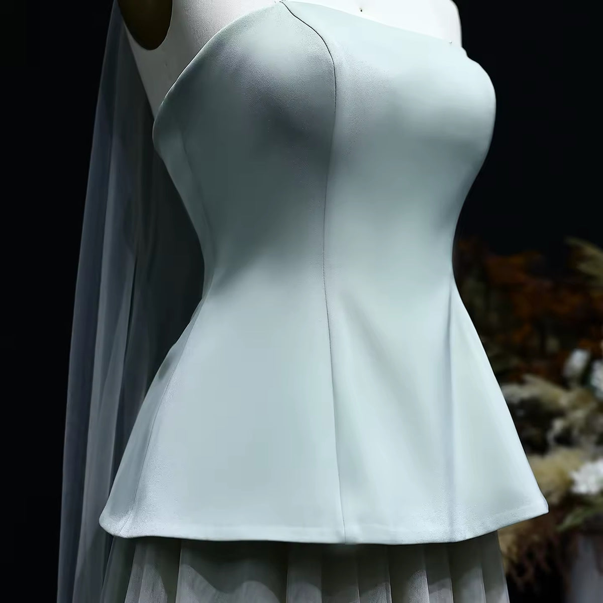 Elegant soft dress with a scarf