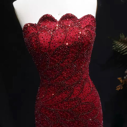 Mermaid Hand-Embroidered Glitter Gown