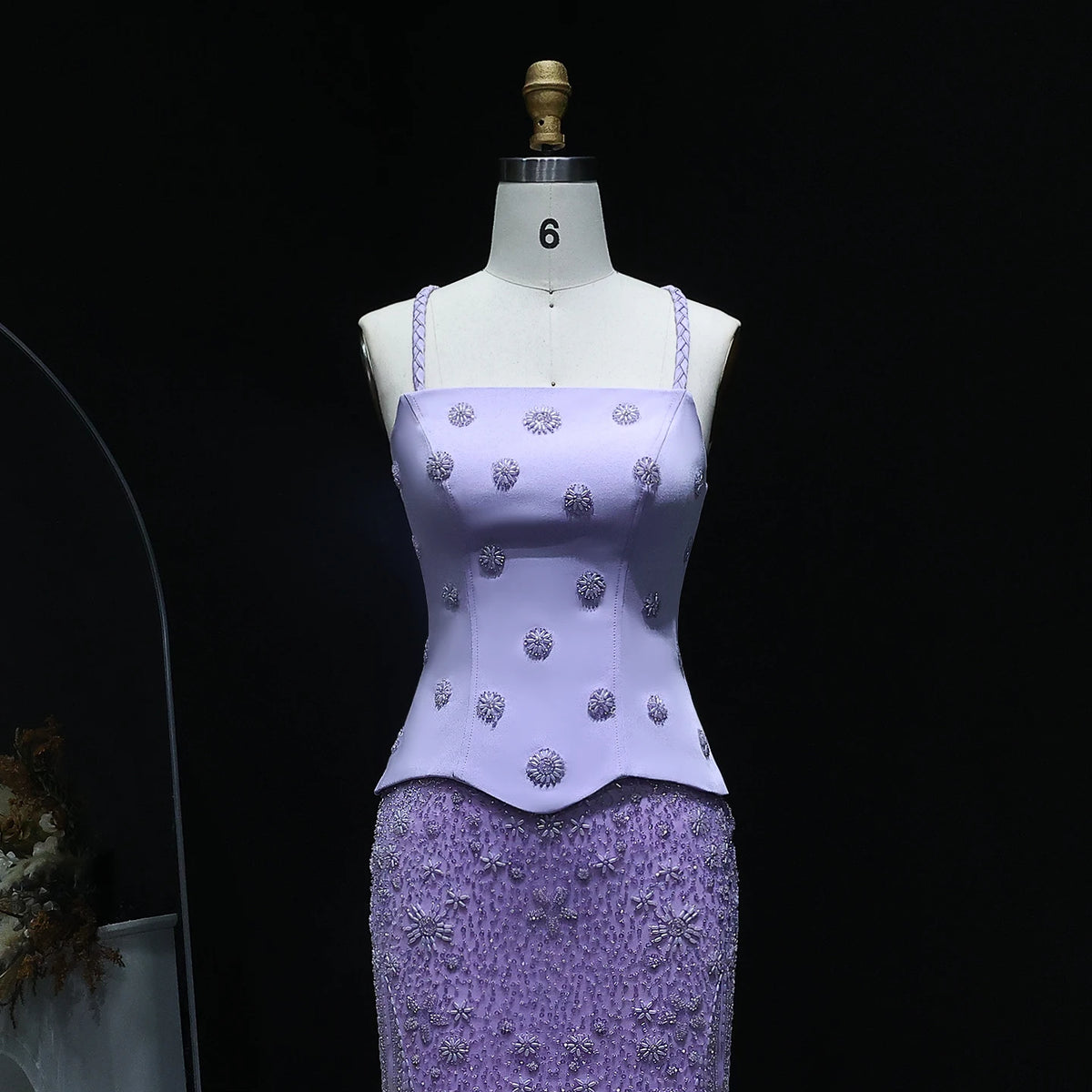 Two Pieces Evening Dress with Spaghetti Straps