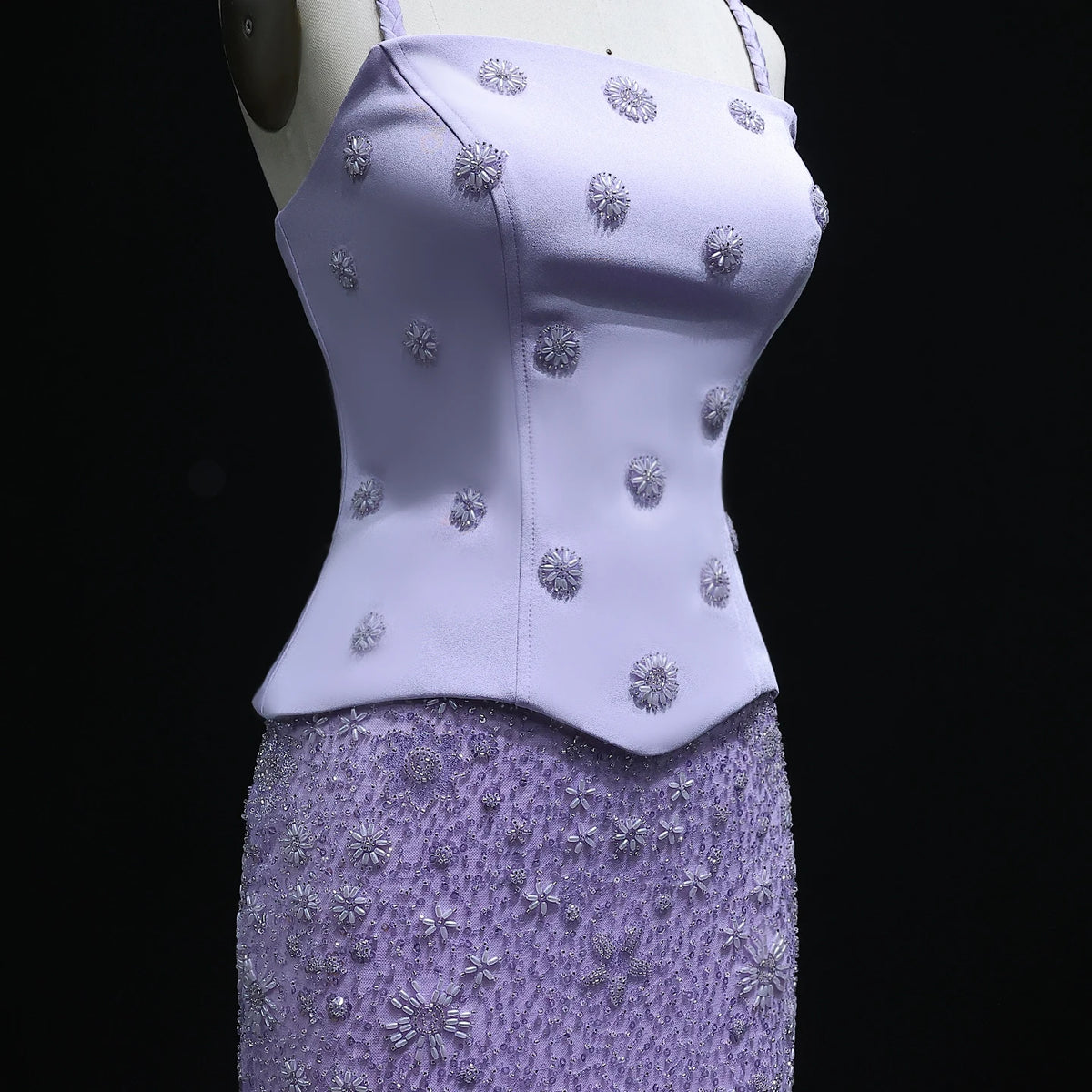 Two Pieces Evening Dress with Spaghetti Straps