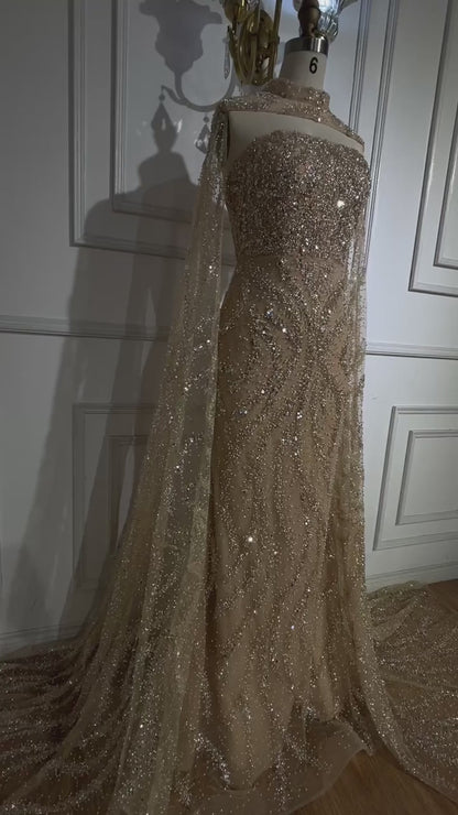 Luxury detachable dress with a lace-up back