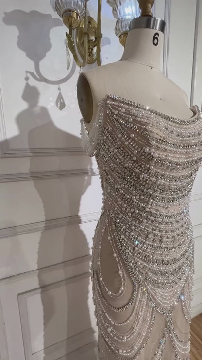 Luxury Pearl Studded Dress